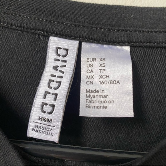 Set of 2: Black and Red Striped basic long sleeve tops stretchy form fitting XS - Picture 9 of 14